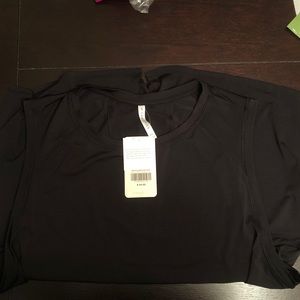 fabletics mesh v shape tie back tank 2x black